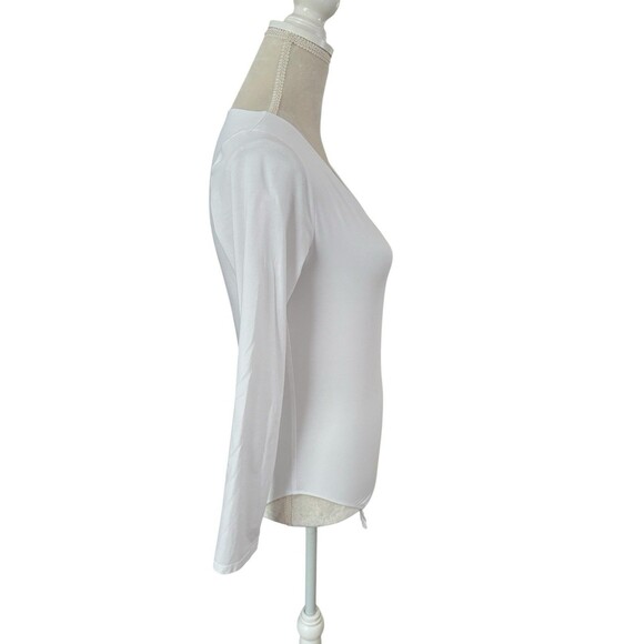 Everlane Supima Cotton V Neck Bodysuit Women's Sz Large Long Sleeve Snap Crotch - Picture 5 of 11